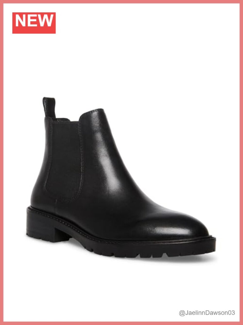 Steve Madden Leopold Black Leather Chelsea Ankle Boots